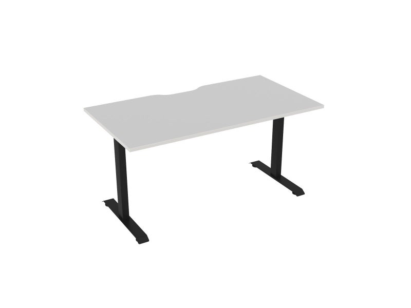Knight's Haven 1600mm x 800mm Fixed Height Single Sided Desk, Black Frame, Sc... Carousel 2
