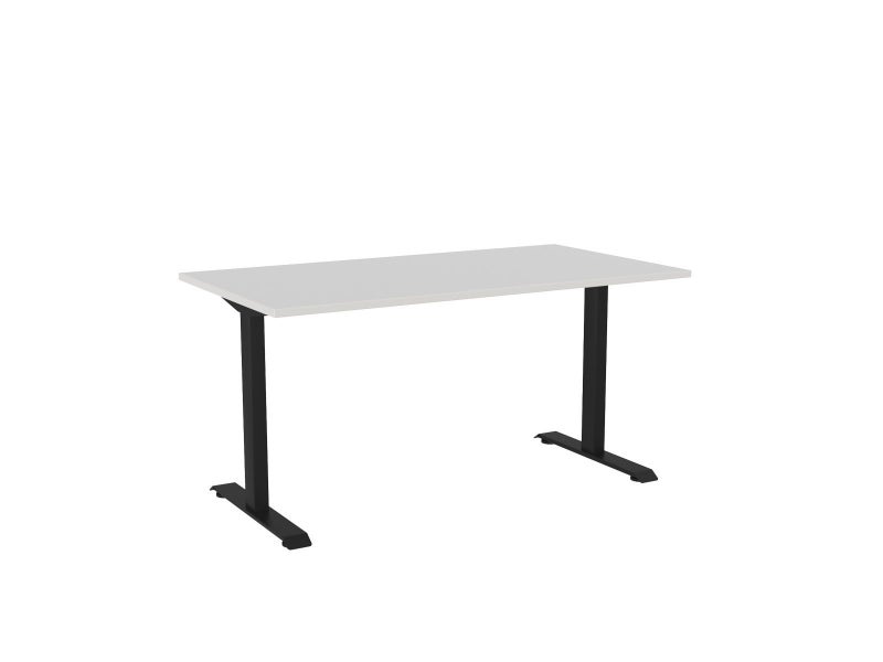 Knight's Haven 1500mm x 800mm Fixed Height Single Sided Desk, Black Frame, Ch... Carousel 1