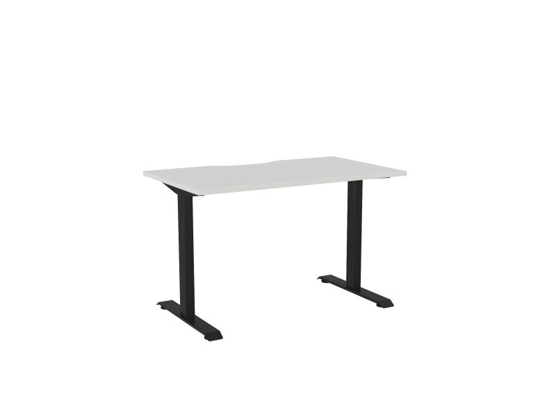 Knight's Haven 1200mm x 700mm Fixed Height Single Sided Desk, Black Frame, Sc... Carousel 1