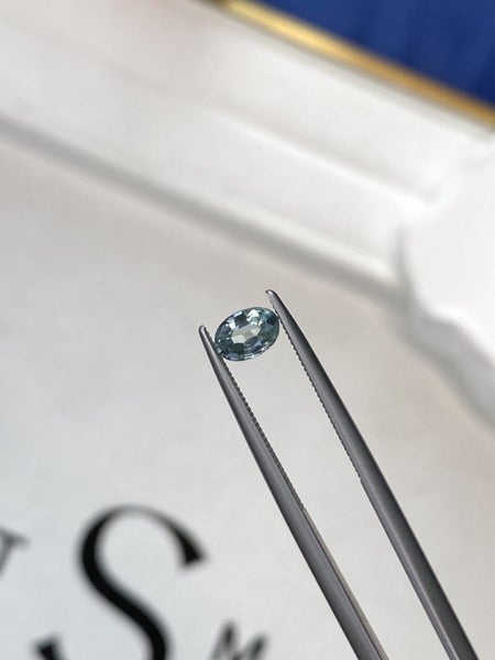 $1 RES ~ $1690 Buy Now * 0.60ct Seafoam Blue Sapphire Carousel 8