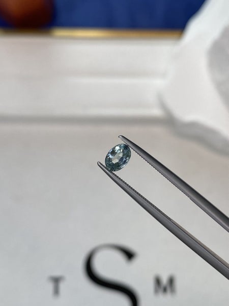 $1 RES ~ $1690 Buy Now * 0.60ct Seafoam Blue Sapphire Carousel 2