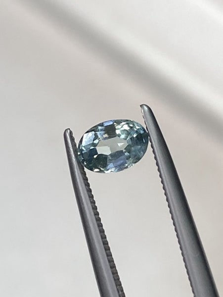 $1 RES ~ $1690 Buy Now * 0.60ct Seafoam Blue Sapphire Carousel 1