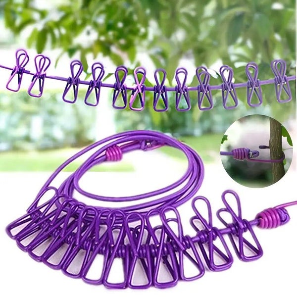 Retractable Clothesline Travel Laundry Clothes Lines Indoor Outdoor Use NEW Carousel 1