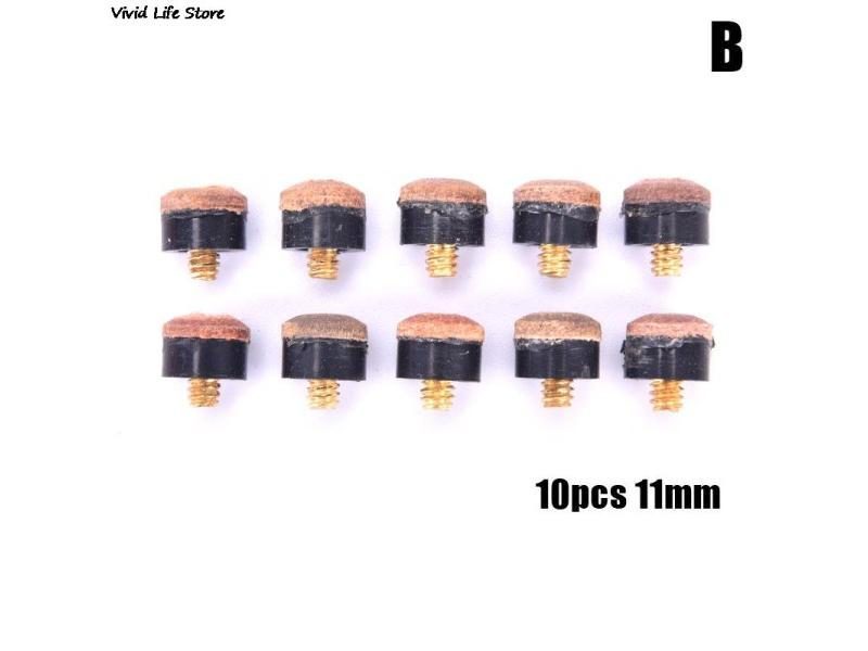 10PCs Screw On Cue Tips For Billiard Pool Cue Stick And Snooker Cue Parts Carousel 1