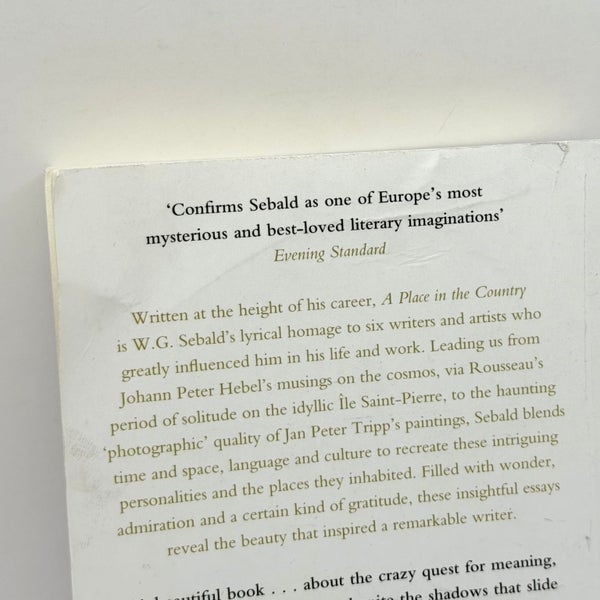 A Place in the Country by W.G. Sebald , Jo Catling64214092549890112