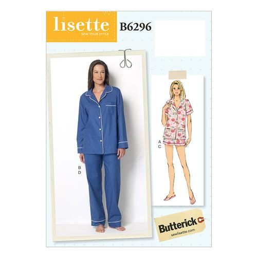 Butterick Pattern 6296 Misses' Top Shorts and Pants 6-8-10-12-14 Carousel 1