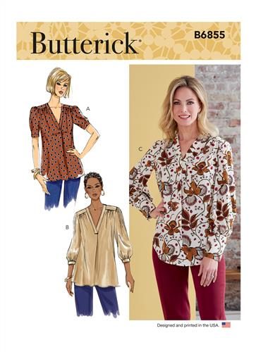 Butterick Pattern 6855 Misses' Top A (XS-S-M-L-XL-XXL) Carousel 1