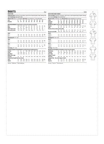 Butterick Pattern 6875 Misses' Tops A5(6-8-10-12-14) Carousel 2
