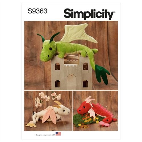 Simplicity Pattern 9363 Plush Dragons OS (ONE SIZE) Carousel 1