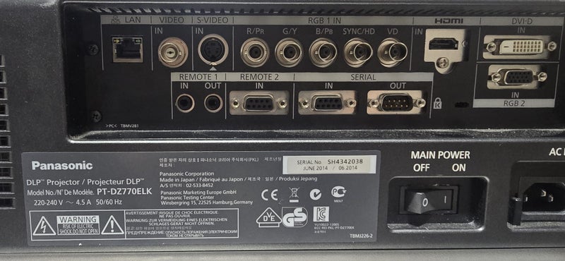 Panasonic PT-DZ770 Dual Lamp Projector63723484188802113