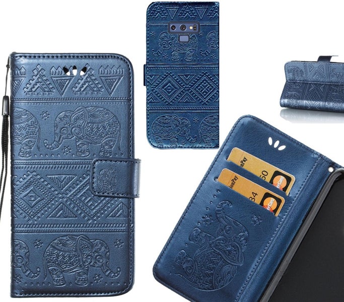 Galaxy Note 9 case Wallet Leather flip case Embossed Elephant Pattern Carousel 1