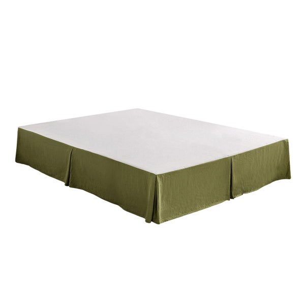 Dreamaker Superfine Washed Microfibre Pleated Valance Olive Super King Bed Carousel 14