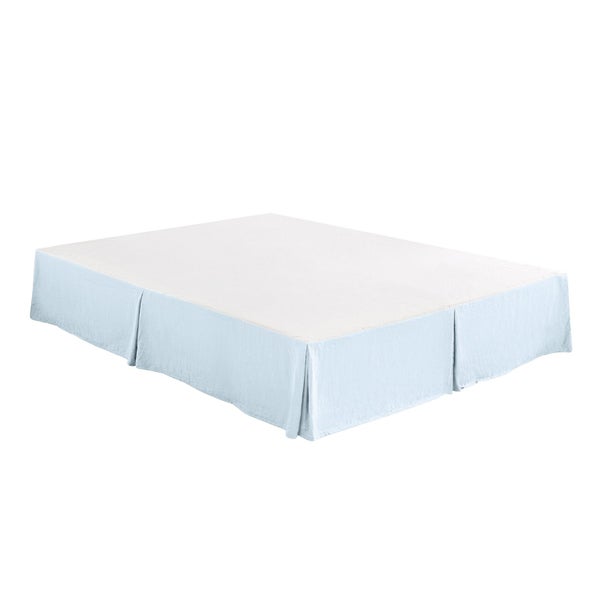 Dreamaker Superfine Washed Microfibre Pleated Valance Ice Blue Super King Bed Carousel 14