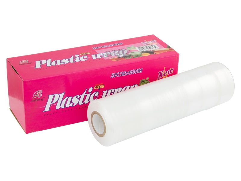 Clear Plastic Wrap Cling Film 30cm x 600m x 12mu - Food Service Caterers Roll Carousel 1