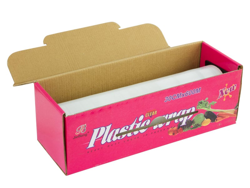 Clear Plastic Wrap Cling Film 30cm x 600m x 12mu - Food Service Caterers Roll Carousel 3