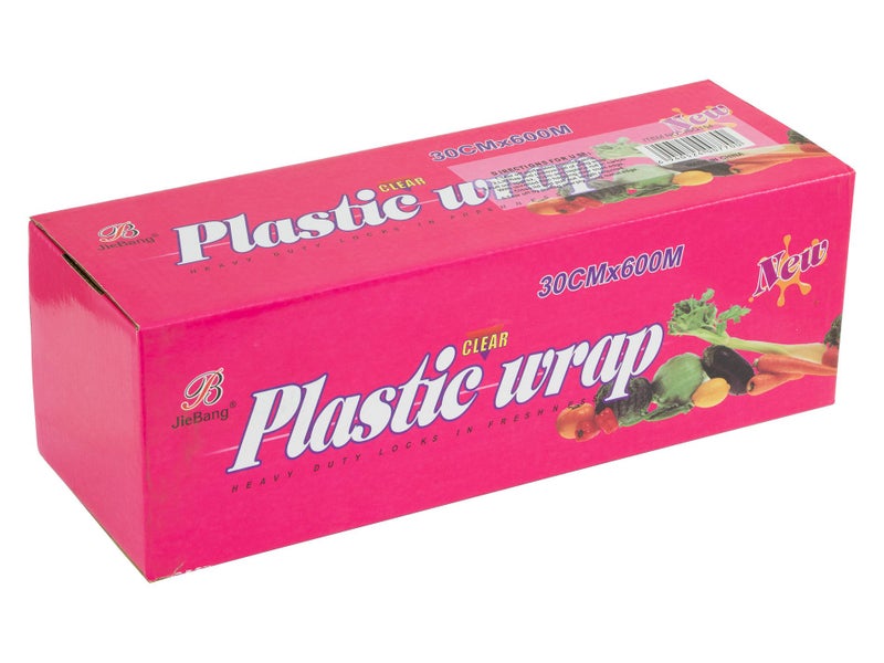Clear Plastic Wrap Cling Film 30cm x 600m x 12mu - Food Service Caterers Roll Carousel 2