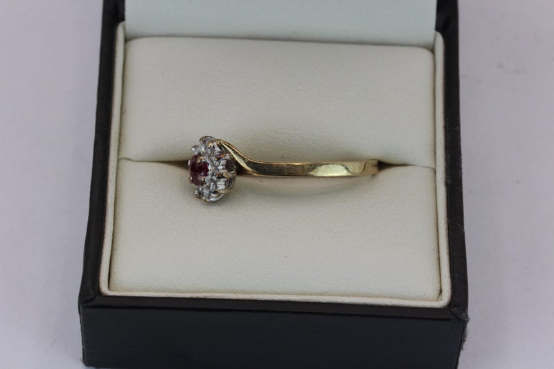 Vintage 9ct Ruby & Diamond ‘Halo’ ring Carousel 2