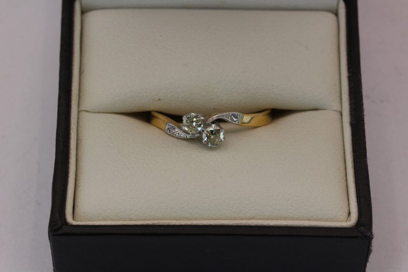 Vintage 18ct Gold & Platinum Diamond ring Carousel 1