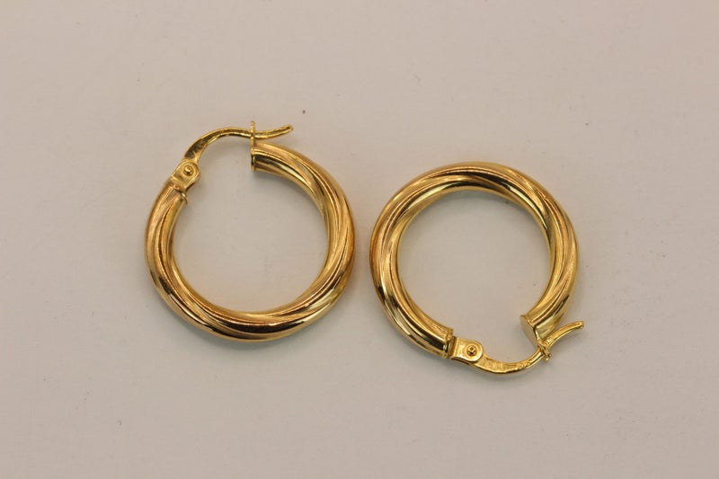 9ct Gold Hoop earrings Carousel 1