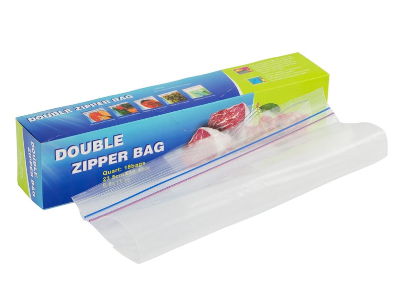 Double Zip Seal Sandwich Bag - 23.5cm x 30.5cm x 80mu - Pack of 18 Carousel 2