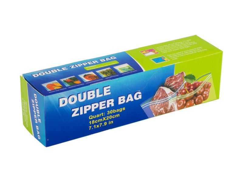 Double Zip Seal Sandwich Bag - 18cm x 20cm x 80mu - Pack of 30 Carousel 1
