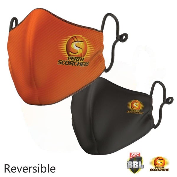 Perth Scorchers BBL Large Adult Reversible Washable Face Mask Carousel 1