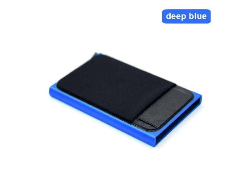 YUECIMIE Slim Aluminum Wallet With Elasticity Back Pouch ID Credit Card Holder Carousel 1