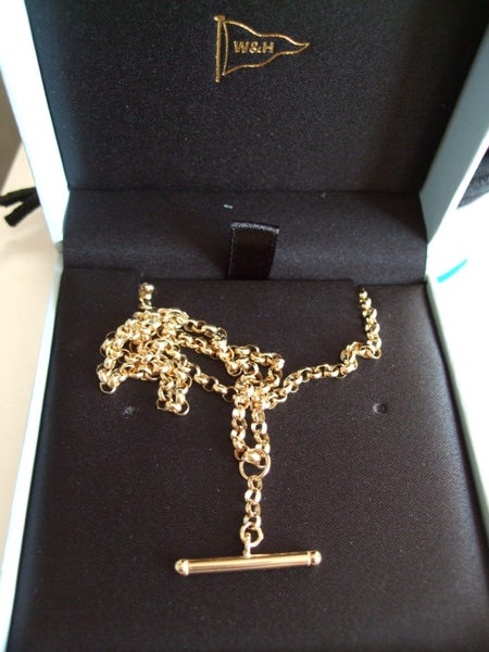 Walker & Hall 9.1gm 9ct Gold Belcher Chain With Detachable Fob Carousel 1