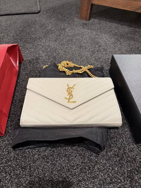 YSL Classic Cassandre Wallet Blanc Vintage63617619622403113