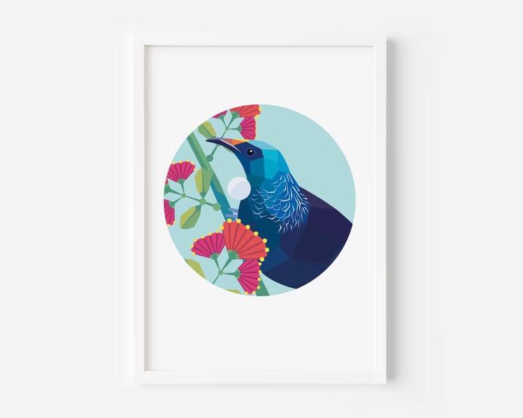 A3 Tui prints made by Tinykiwi | Minimal Art | NZ Artist | Bach Art Carousel 4