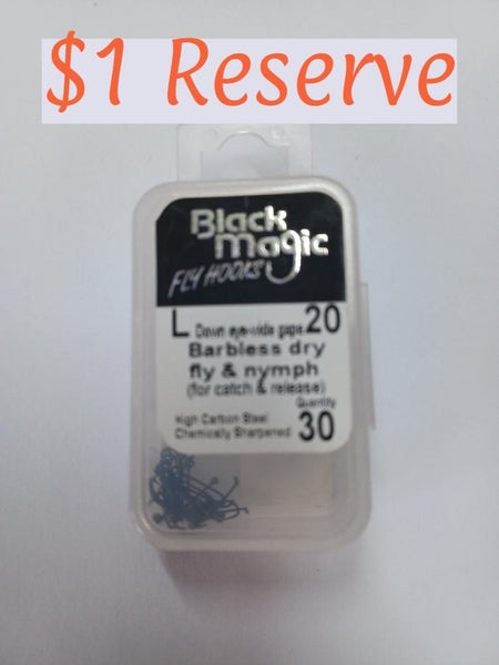 Black Magic BM Series L Size 20 Fly Hooks 30pk $! RESERVE Carousel 1