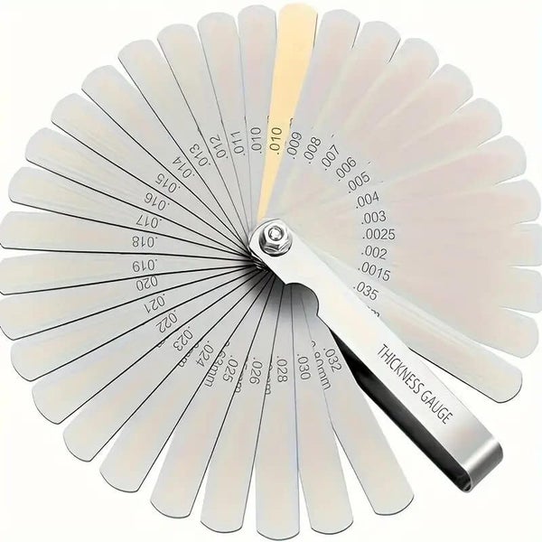 New 32-in-1 Feeler Gauge Set Stainless Steel Dual Marked Metric Inch Carousel 1