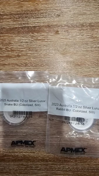 2x 1/2oz lunar color silver coins Carousel 2