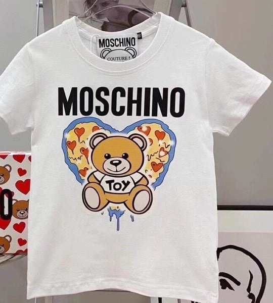 $1R: Moschino Style designer T-Shirt – Bear Graphic – Size 140- KIDS Carousel 1