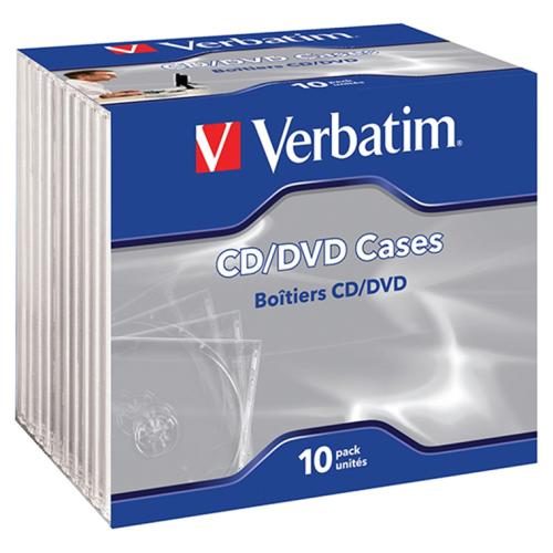 Verbatim 41852 CD/DVD Blank Jewel Cases - 10 Pack Standard Black Storage Cases Carousel 1