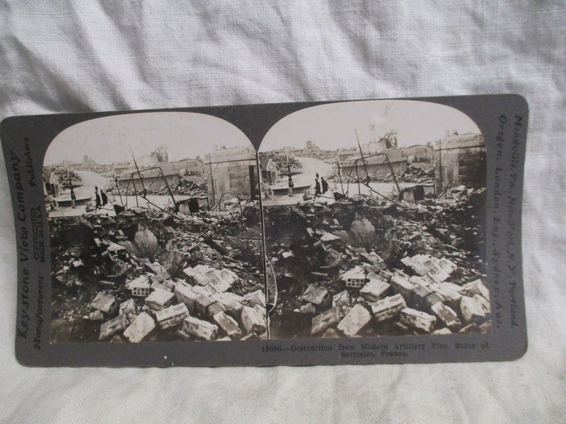 SQQ 1306 - Keystone Stereoview Card - Destruction of Sermaize France Carousel 1
