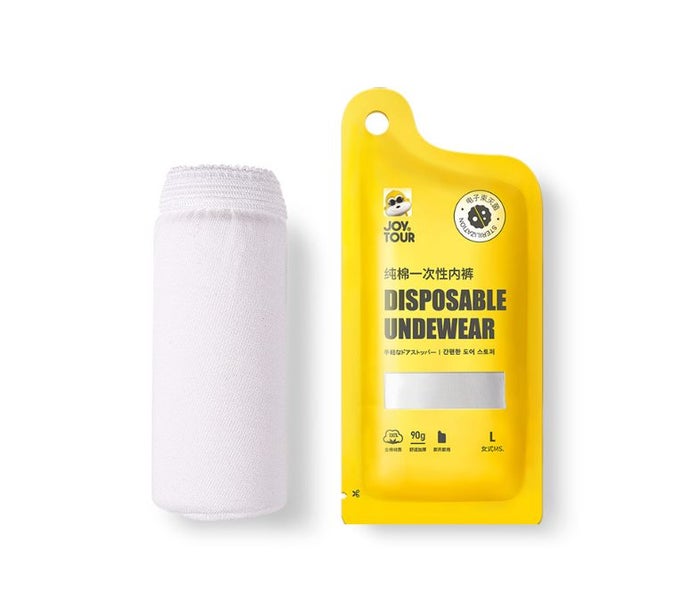 Disposable Travel Underwear Individually Wrapped Cotton Women’s Brief White L Carousel 2