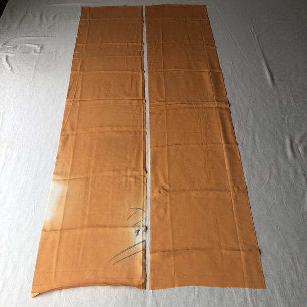 Vintage Japanese Orange Silk Fabric Pieces Kimono Panels Carousel 2
