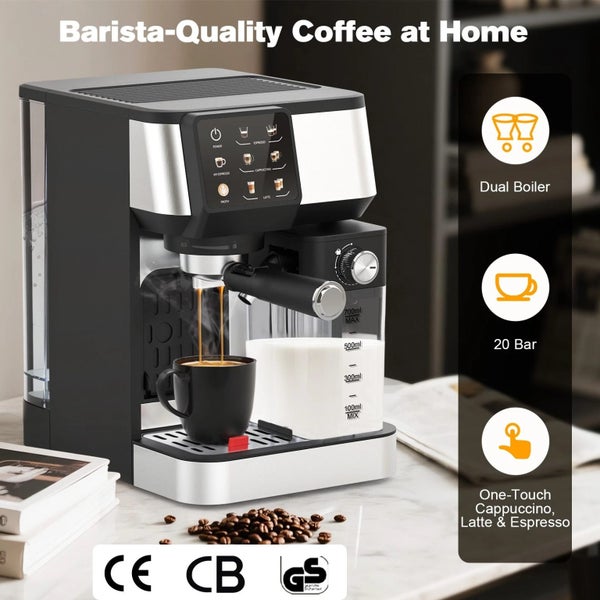 Espresso Coffee Machine with Milk Frother Dual Boiler Coffee Maker 20 Bar Home Carousel 2