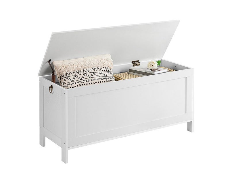 Blanket Storage Ottoman Toy Box White Large Carousel 1