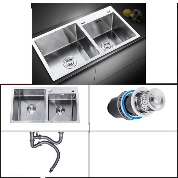 Brand New 304 stainless Sink Double Bowl Sink 720 * 400mm (Faucet Not Included) Carousel 2