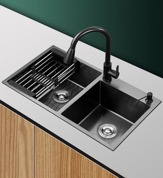 Brand New Black Sink Double Bowl Kitchen Sink 720 * 400mm (Faucet Not Included) Carousel 1