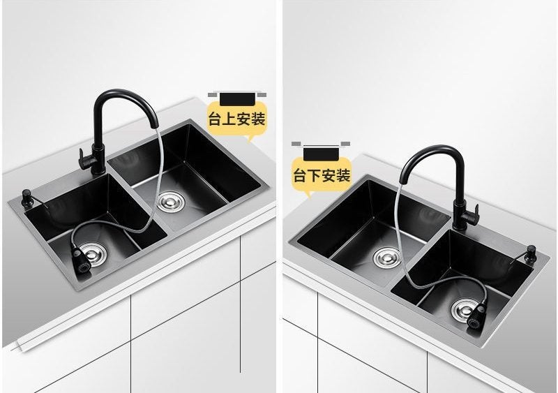 Brand New Black Sink Double Bowl Kitchen Sink 720 * 400mm (Faucet Not Included) Carousel 2