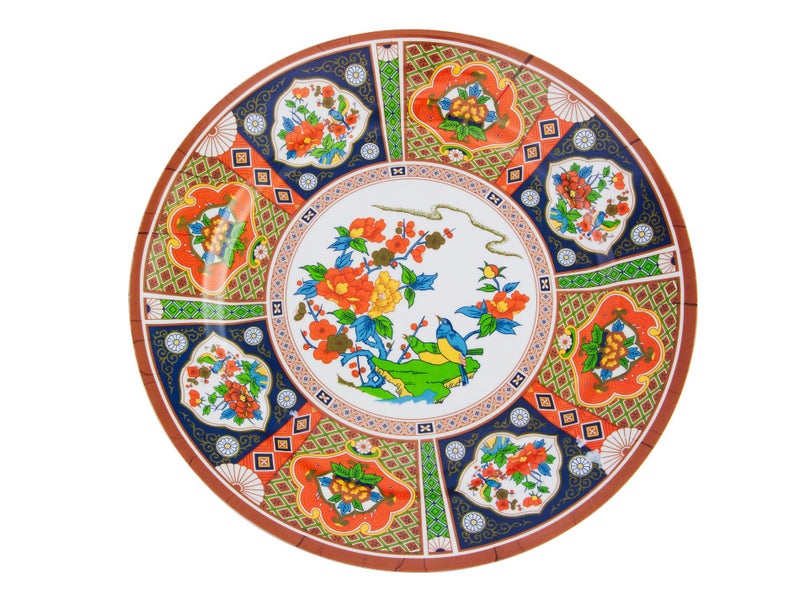 41cm Large Round Plate with Birds Pattern - Melamine Serving Dish Platter Carousel 2