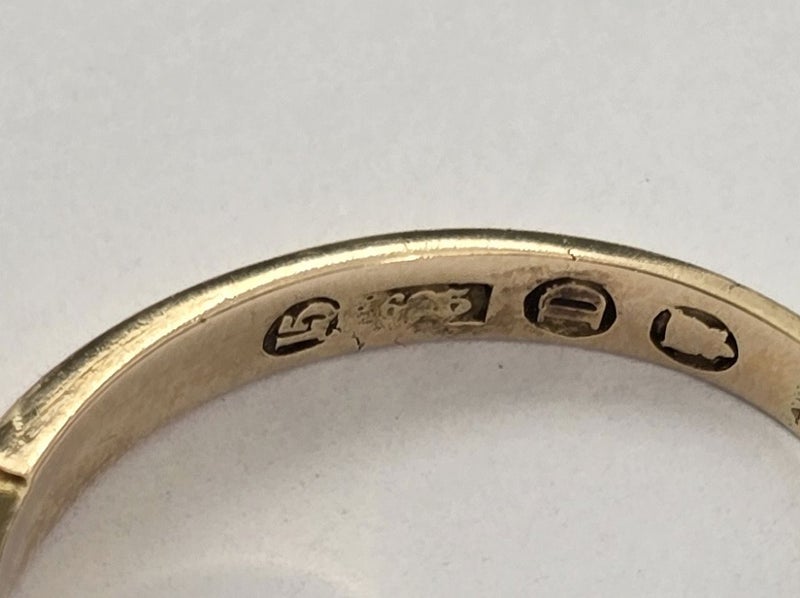 Natural pearl and rose cut diamonds 1879 London 15ct gold Carousel 8