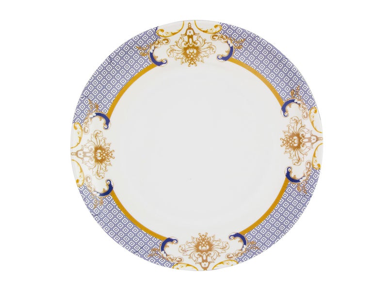 30cm Large Round Plate with Decorative Blue Pattern - Melamine Dish Platter Carousel 2