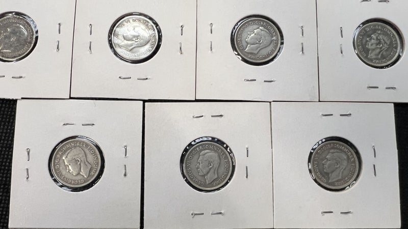 10 x Different Date Australian Sterling Silver Six Pence 1938-1945 - Lot E951 Carousel 8