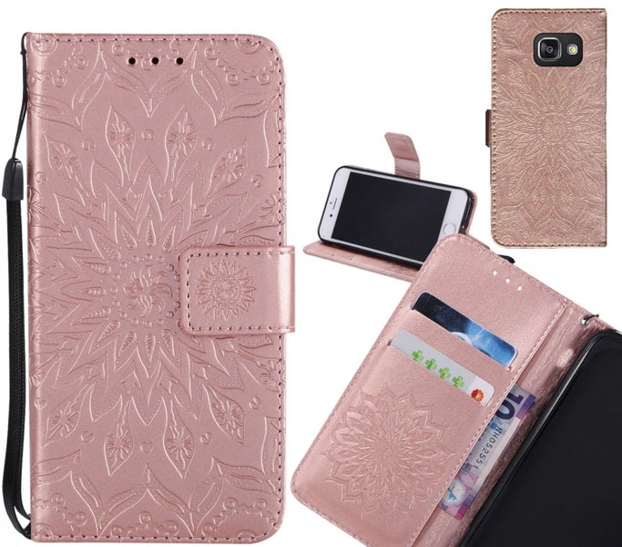 Galaxy A3 2016 Case Leather Wallet case embossed sunflower pattern Carousel 1