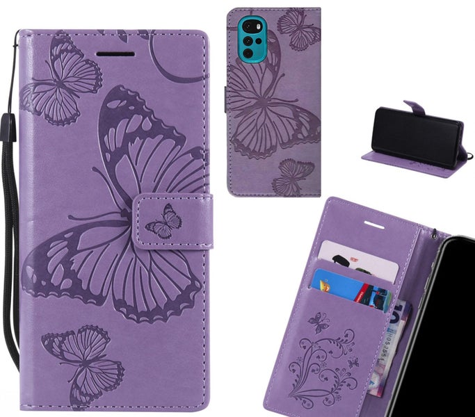 MOTO G22 case Embossed Butterfly Wallet Leather Case Carousel 1