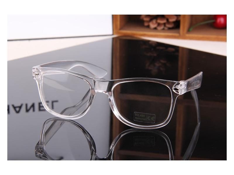 Crystal Clear Frame Square Eyeglasses Frame Women Spectacles Myopia Nerd Carousel 1